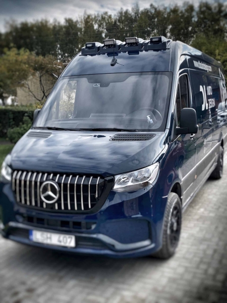 Photo Mercedes Benz Sprinter W906 Full Body Kit Roof Spoiler Light Bar Tuning 2007-2018 | DL Auto Design