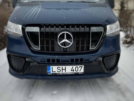 Photo Mercedes Benz Sprinter W907 W910 Full Body Kit D-Style Unpainted Radiator Front Grill Tuning 2018-2025 | DL Auto Design