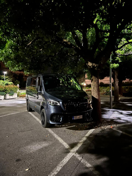 Photo Mercedes Benz Sprinter W907 W910 Full Body Kit Sport Front Bumper Tuning 2018-2025 (With Parking Sensor) | DL Auto Design