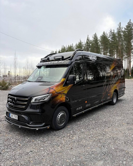 Photo Mercedes Benz Sprinter W907 W910 Full Body Kit Sport Front Bumper Tuning 2018-2025 (With Parking Sensor) | DL Auto Design