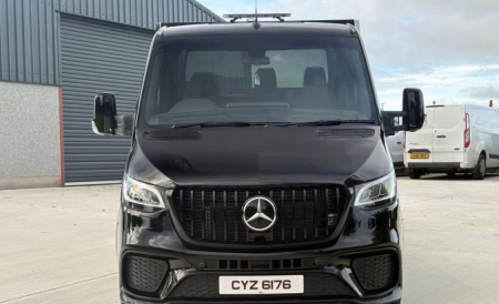 Photo Mercedes Benz Sprinter W907 W910 Full Body Kit Sport Front Bumper Tuning 2018-2025 (With Parking Sensor) | DL Auto Design