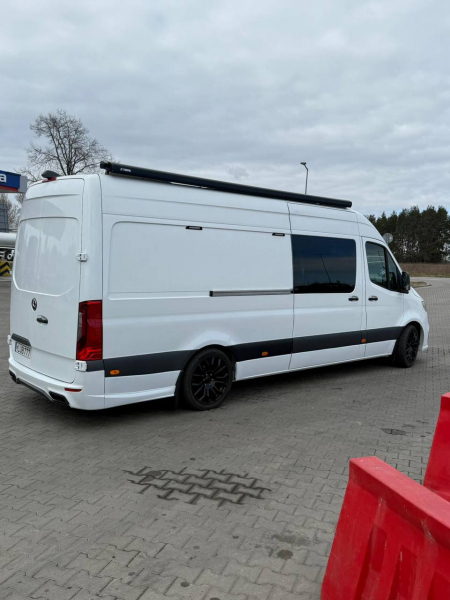 Photo Mercedes Benz Sprinter W907 W910 Full Body Kit Sport Front Bumper Tuning 2018-2025 (With Parking Sensor) | DL Auto Design