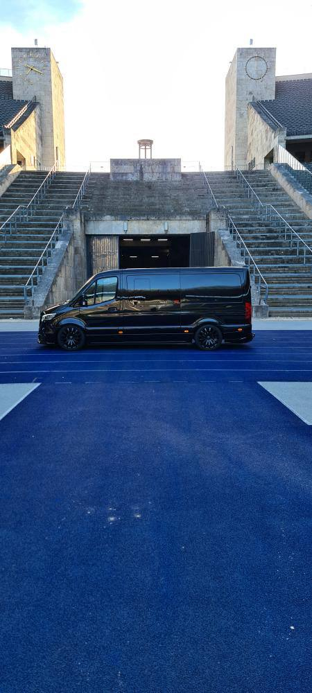 Photo Mercedes Benz Sprinter W907 W910 Full Body Kit Sport Front Bumper Tuning 2018-2025 (With Parking Sensor) | DL Auto Design