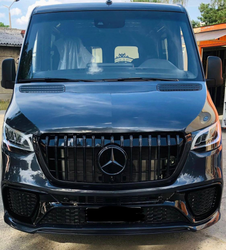 Photo Mercedes Benz Sprinter W907 W910 Full Body Kit Sport Front Bumper Tuning 2018-2025 (With Parking Sensor) | DL Auto Design