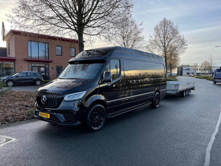 Photo Mercedes Benz Sprinter W907 W910 Full Body Kit Sport Front Bumper Tuning 2018-2025 (With Parking Sensor) | DL Auto Design
