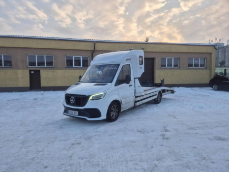 Photo Mercedes Benz Sprinter W907 W910 Full Body Kit Sport Front Bumper Tuning 2018-2025 (With Parking Sensor) | DL Auto Design