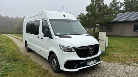 Photo Mercedes Benz Sprinter W907 W910 Full Body Kit Sport Front Bumper Tuning 2018-2025 (With Parking Sensor) | DL Auto Design