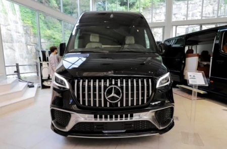 Photo Mercedes Benz Sprinter W907 W910 Full Body Kit Sport Front Bumper Tuning 2018-2025 (With Parking Sensor) | DL Auto Design