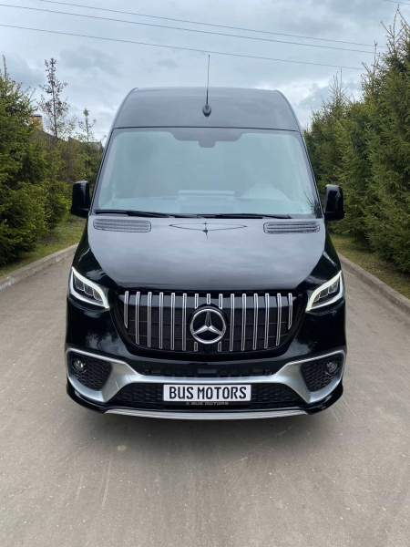 Photo Mercedes Benz Sprinter W907 W910 Full Body Kit Sport Front Bumper Tuning 2018-2025 (With Parking Sensor) | DL Auto Design