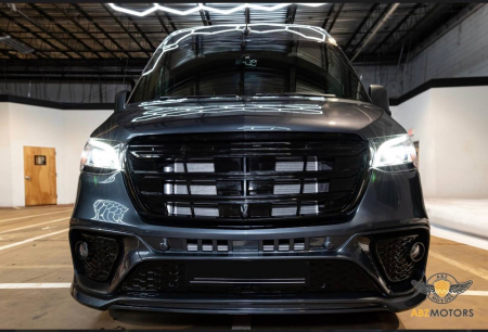 Photo Mercedes Benz Sprinter W907 W910 Full Body Kit Sport Front Bumper Tuning 2018-2025 (With Parking Sensor) | DL Auto Design