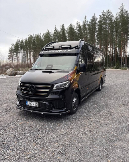 Photo Mercedes Benz Sprinter W907 W910 Full Body Kit Sport Front Bumper Tuning 2018-2025 (With Parking Sensor) | DL Auto Design