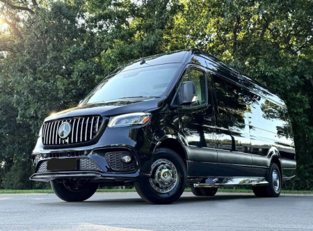 Photo Mercedes Benz Sprinter W907 W910 Full Body Kit Sport Front Bumper Tuning 2018-2025 (With Parking Sensor) | DL Auto Design