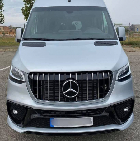 Photo Mercedes Benz Sprinter W907 W910 Full Body Kit Sport Front Bumper Tuning 2018-2025 (With Parking Sensor) | DL Auto Design