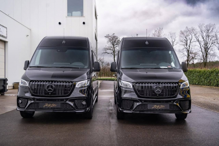 Photo Mercedes Benz Sprinter W907 W910 Full Body Kit Sport Front Bumper Tuning 2018-2025 (With Parking Sensor) | DL Auto Design