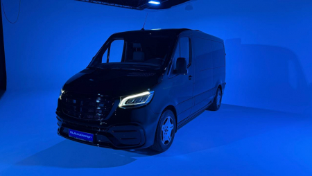 Photo Mercedes Benz Sprinter W907 W910 Full Body Kit Elegance Front Bumper Tuning 2018-2025 (With Parking Sensor) | DL Auto Design