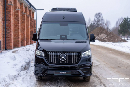 Photo Mercedes Benz Sprinter W907 W910 Full Body Kit Elegance Front Bumper Tuning 2018-2025 (With Parking Sensor) | DL Auto Design