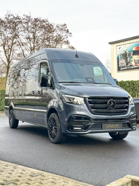 Photo Mercedes Benz Sprinter W907 W910 Full Body Kit Elegance Front Bumper Tuning 2018-2025 (With Parking Sensor) | DL Auto Design