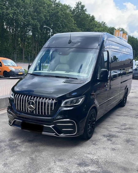 Photo Mercedes Benz Sprinter W907 W910 Full Body Kit Elegance Front Bumper Tuning 2018-2025 (With Parking Sensor) | DL Auto Design