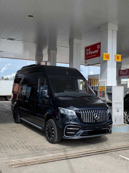 Photo Mercedes Benz Sprinter W907 W910 Full Body Kit Elegance Front Bumper Tuning 2018-2025 (With Parking Sensor) | DL Auto Design