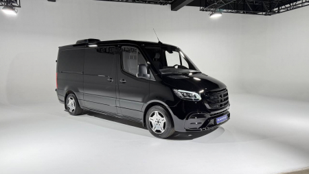 Photo Mercedes Benz Sprinter W907 W910 Full Body Kit Elegance Front Bumper Tuning 2018-2025 (With Parking Sensor) | DL Auto Design