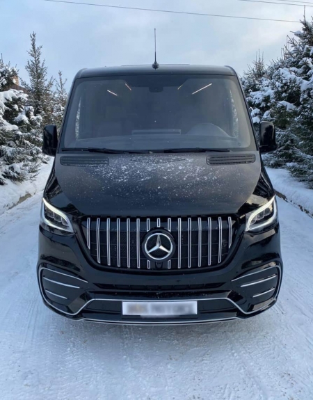 Photo Mercedes Benz Sprinter W907 W910 Full Body Kit Elegance Front Bumper Tuning 2018-2025 (With Parking Sensor) | DL Auto Design