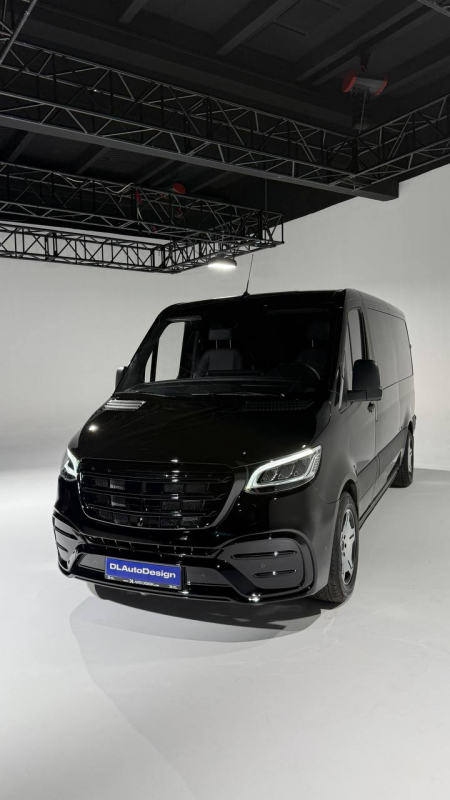 Photo Mercedes Benz Sprinter W907 W910 Full Body Kit Elegance Front Bumper Tuning 2018-2025 (With Parking Sensor) | DL Auto Design
