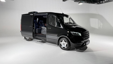 Photo Mercedes Benz Sprinter W907 W910 Full Body Kit Elegance Front Bumper Tuning 2018-2025 (With Parking Sensor) | DL Auto Design