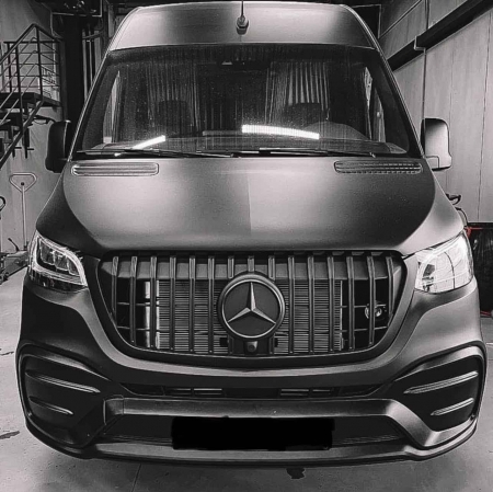 Photo Mercedes Benz Sprinter W907 W910 Full Body Kit Elegance Front Bumper Tuning 2018-2025 (With Parking Sensor) | DL Auto Design