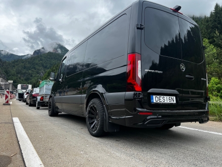 Photo Mercedes Benz Sprinter W907 W910 Full Body Kit Wheel Arch Fender Flares Tuning 2018-2025 | DL Auto Design