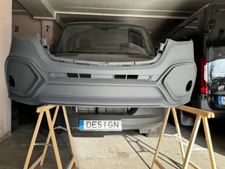 Photo Mercedes Benz Sprinter W907 W910 Full Body Kit Facelift Front Bumper Tuning 2018-2025 (With Parking Sensor) | DL Auto Design