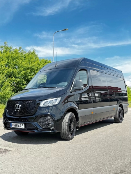 Photo Mercedes Benz Sprinter W907 W910 Full Body Kit Facelift Front Bumper Tuning 2018-2025 (With Parking Sensor) | DL Auto Design