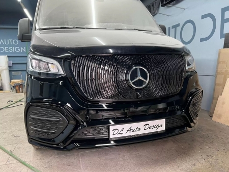 Photo Mercedes Benz Sprinter W907 W910 Full Body Kit Facelift Front Bumper Tuning 2018-2025 (With Parking Sensor) | DL Auto Design