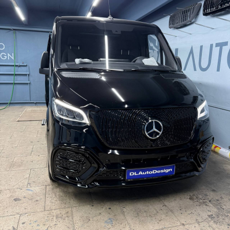 Photo Mercedes Benz Sprinter W907 W910 Full Body Kit Facelift Front Bumper Tuning 2018-2025 (With Parking Sensor) | DL Auto Design