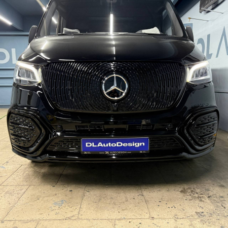 Photo Mercedes Benz Sprinter W907 W910 Full Body Kit Facelift Front Bumper Tuning 2018-2025 (With Parking Sensor) | DL Auto Design
