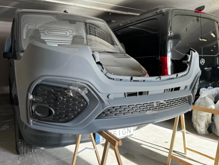Photo Mercedes Benz Sprinter W907 W910 Full Body Kit Facelift Front Bumper Tuning 2018-2025 (With Parking Sensor) | DL Auto Design