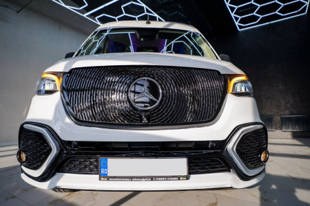 Photo Mercedes Benz Sprinter W907 W910 Full Body Kit Facelift Front Bumper Tuning 2018-2025 (With Parking Sensor) | DL Auto Design