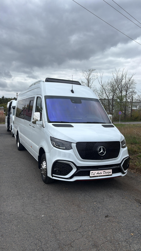 Photo Mercedes Benz Sprinter W907 W910 Full Body Kit Facelift Front Bumper Tuning 2018-2025 (With Parking Sensor) | DL Auto Design