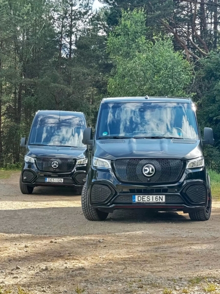 Photo Mercedes Benz Sprinter W907 W910 Full Body Kit Facelift Front Bumper Tuning 2018-2025 (With Parking Sensor) | DL Auto Design