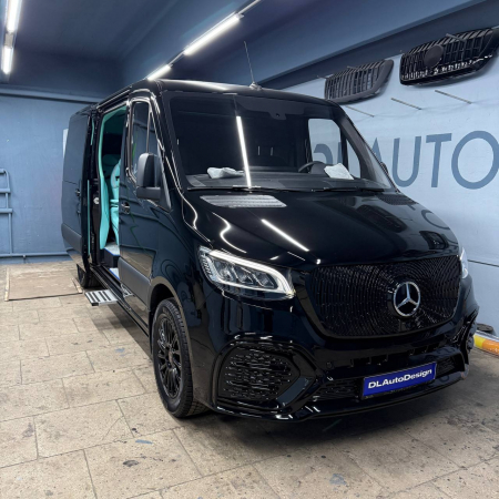 Photo Mercedes Benz Sprinter W907 W910 Full Body Kit Facelift Front Bumper Tuning 2018-2025 (With Parking Sensor) | DL Auto Design