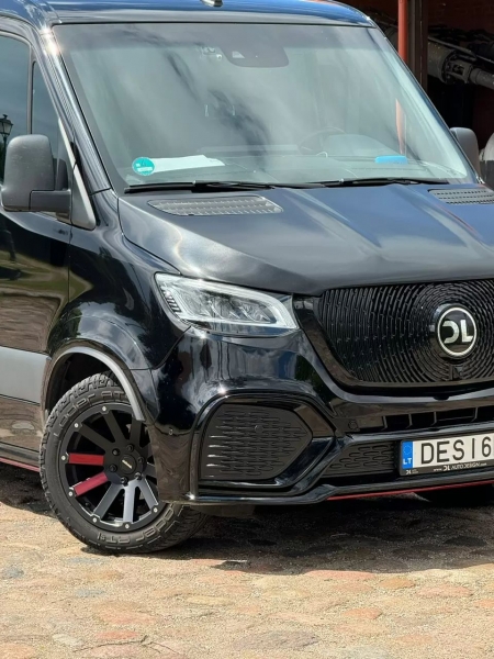 Photo Mercedes Benz Sprinter W907 W910 Full Body Kit Facelift Front Bumper Tuning 2018-2025 (With Parking Sensor) | DL Auto Design