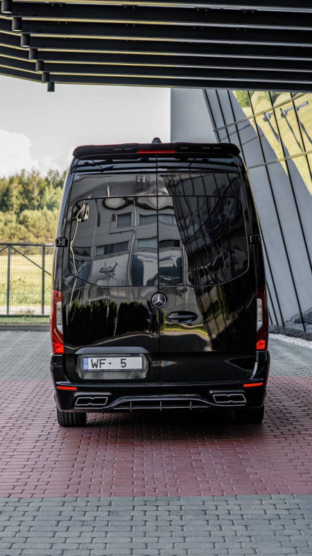 Photo Mercedes Benz Sprinter W907 Elegance (Front bumper + Front grill any design + Rear bumper + Side skiers). Shipping any country Europe free | DL Auto Design